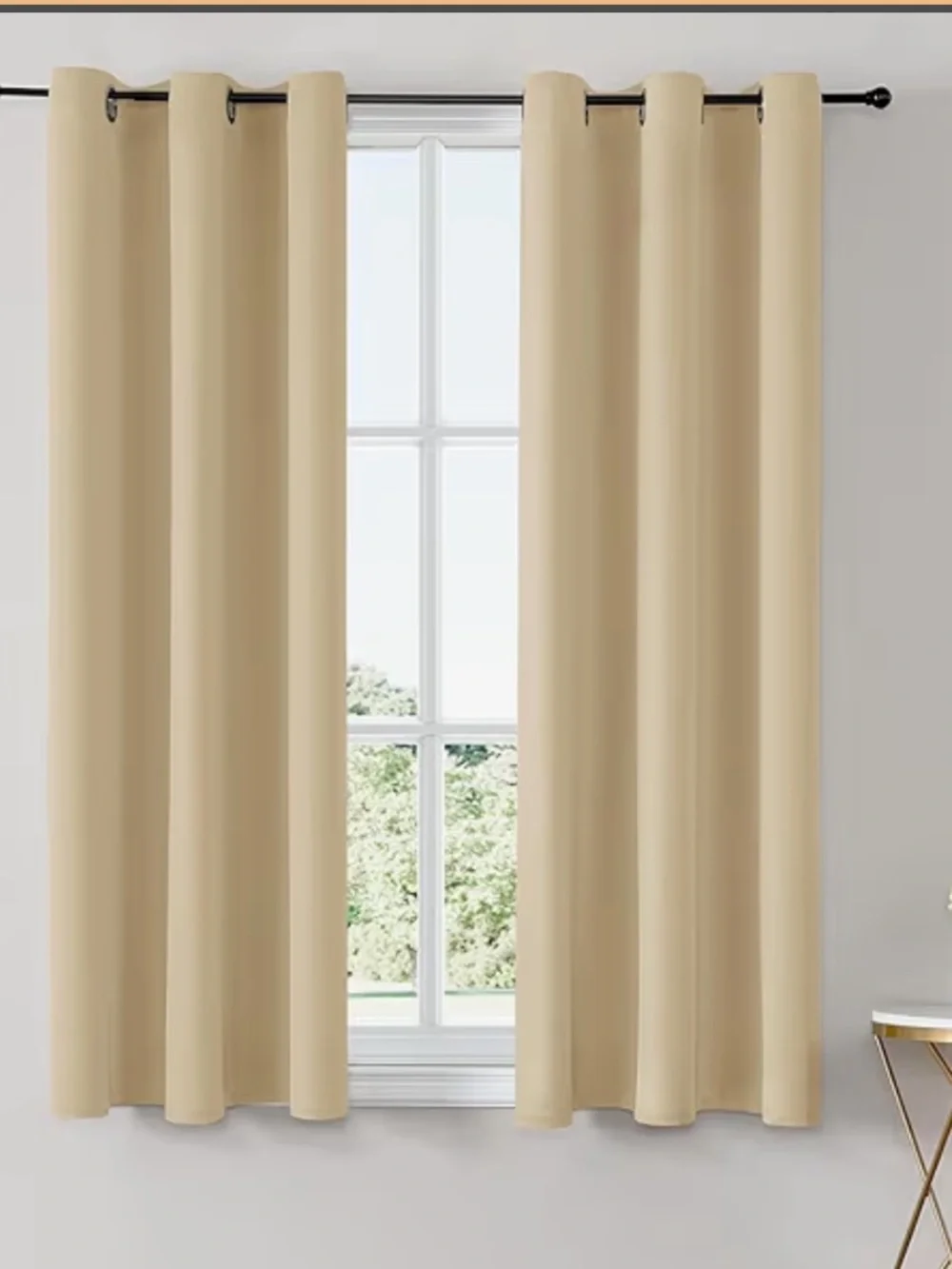 Home Accents Solid Thermal Blackout 2 Panel Curtains - Biscotti NWOT